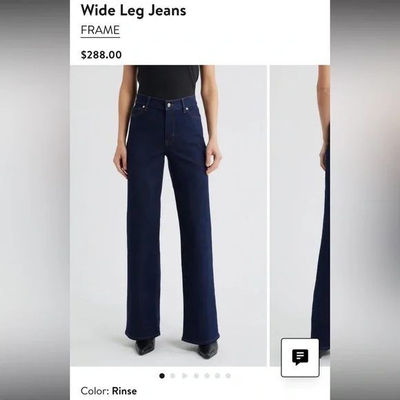 Frame Denim Le Slim Palazzo Wide-Leg Jeans Rinse Wash SIZE 27 - Picture 4 of 5